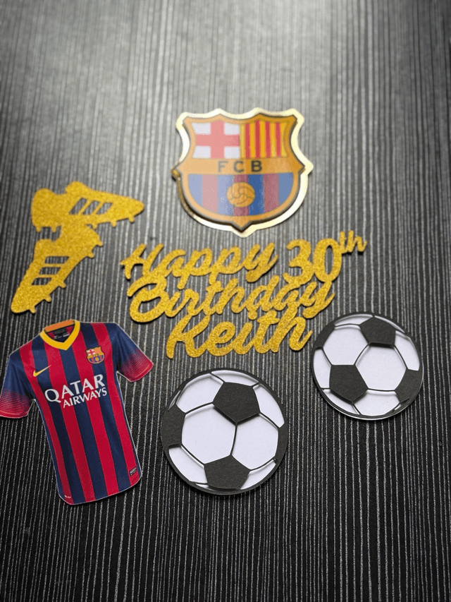 Personalised Barcelona football Cake topper
