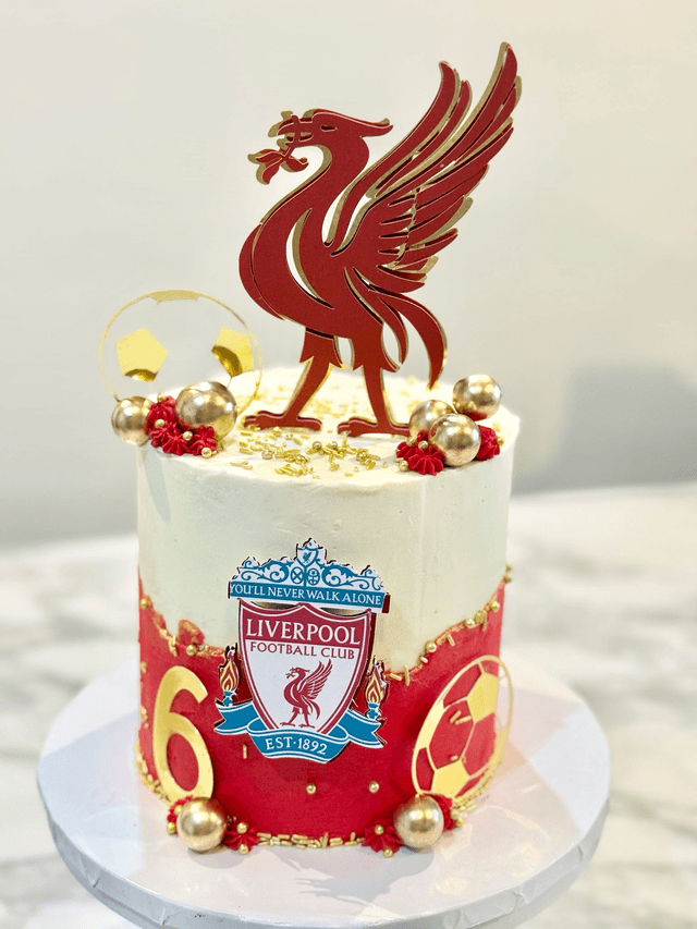Red Liverpool Football Birthday Cake