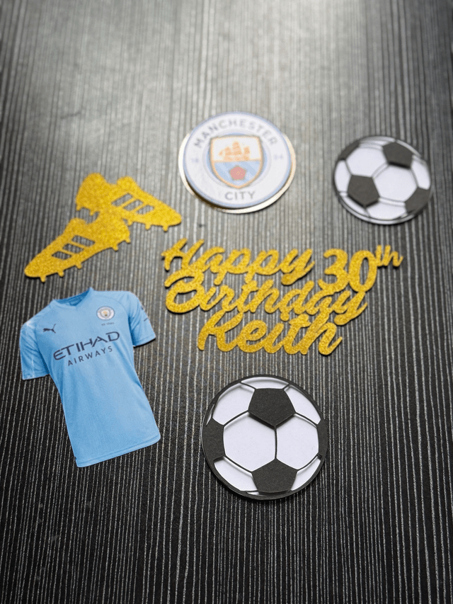 Personalised Manchester City football Cake topper