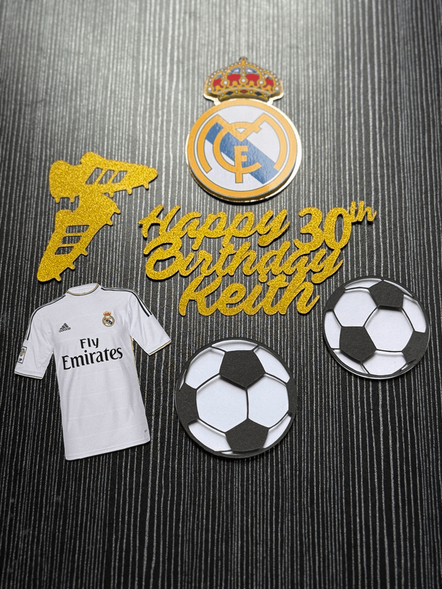 Personalised Real Madrid football Cake topper