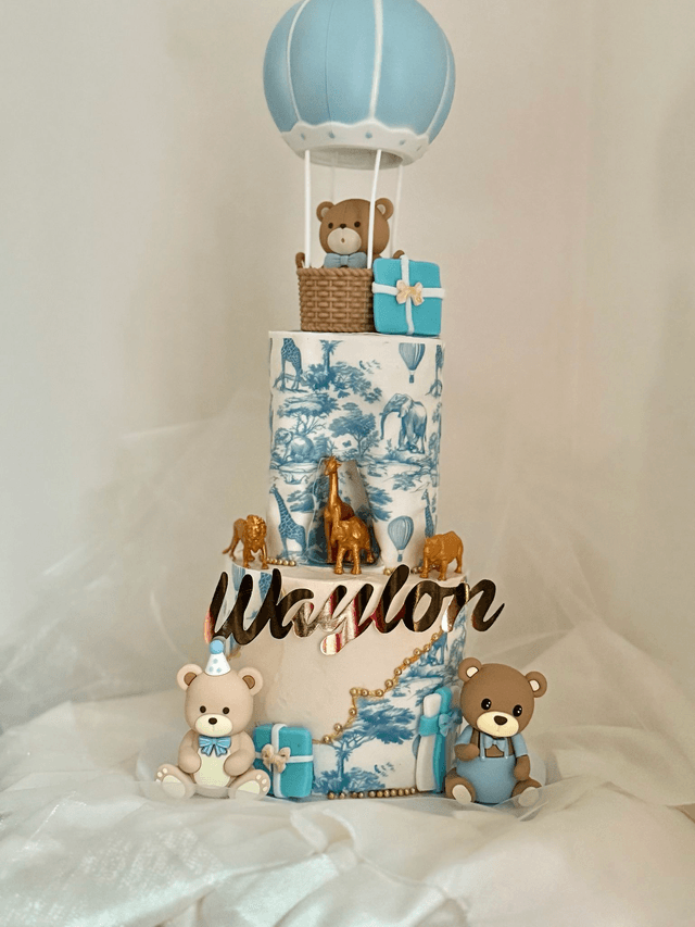 Teddy bear balloon Birthday Cake
