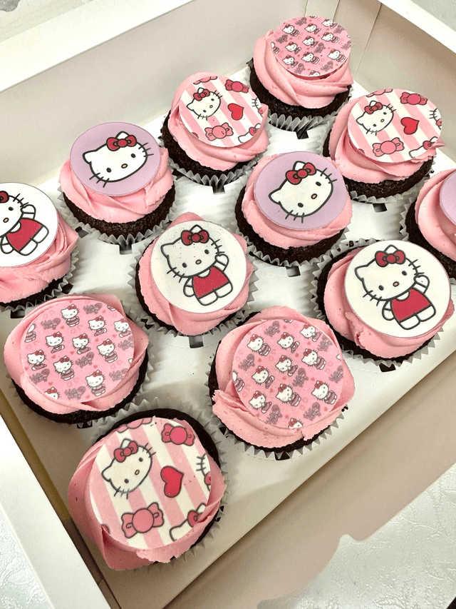 Hello Kitty Pink Heart shaped Birthday Cake