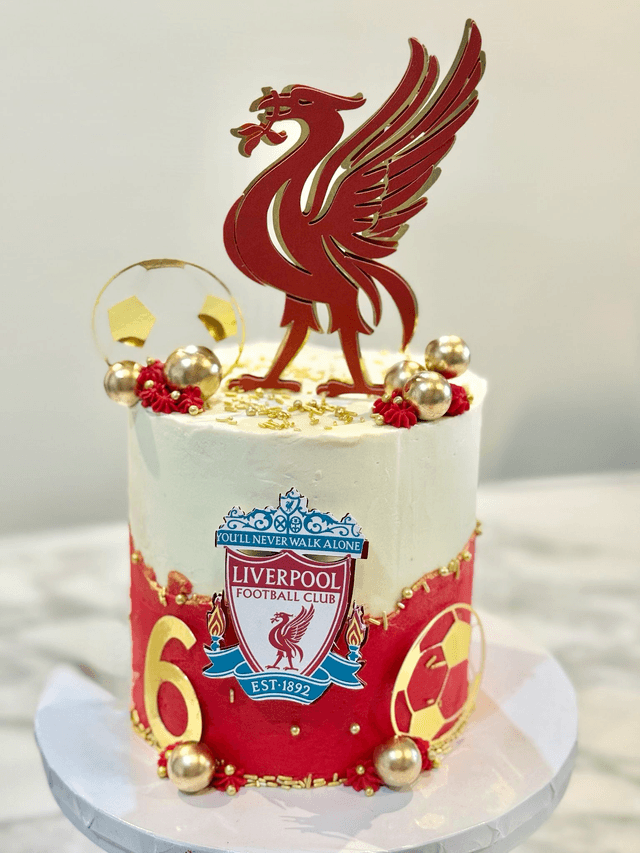 Red Liverpool Football Birthday Cake