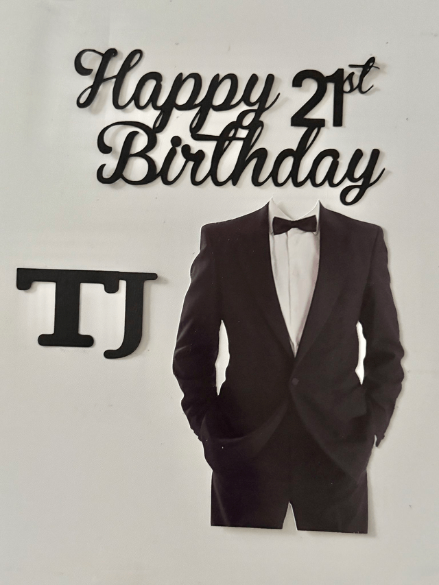 Personalised Tuxedo Cake toppers