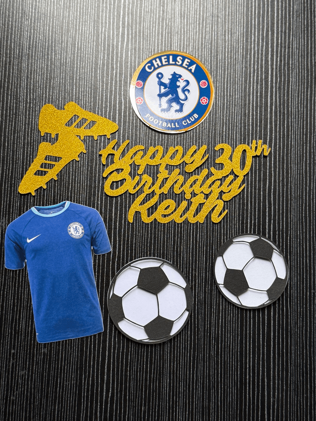 Personalised Chelsea football Cake topper