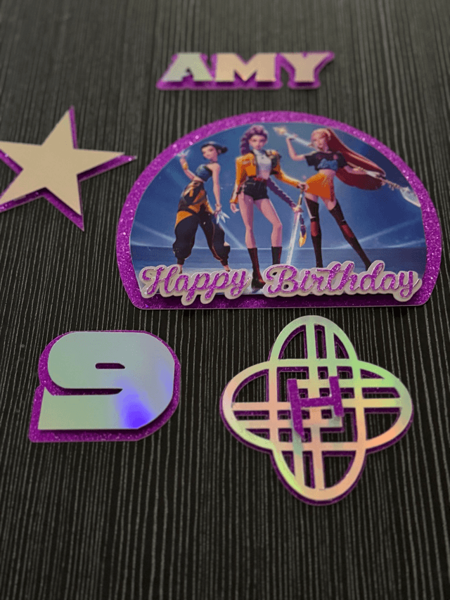 Personalised K-pop Demon Hunters Cake toppers