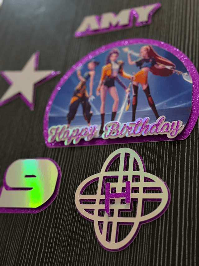 Personalised K-pop Demon Hunters Cake toppers