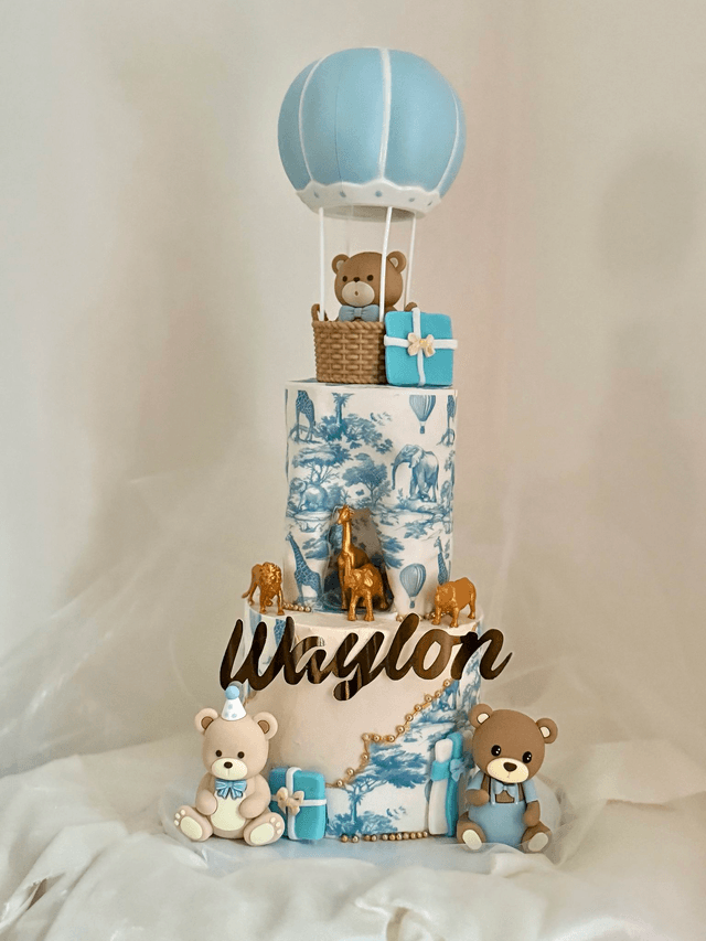 Teddy bear balloon Birthday Cake
