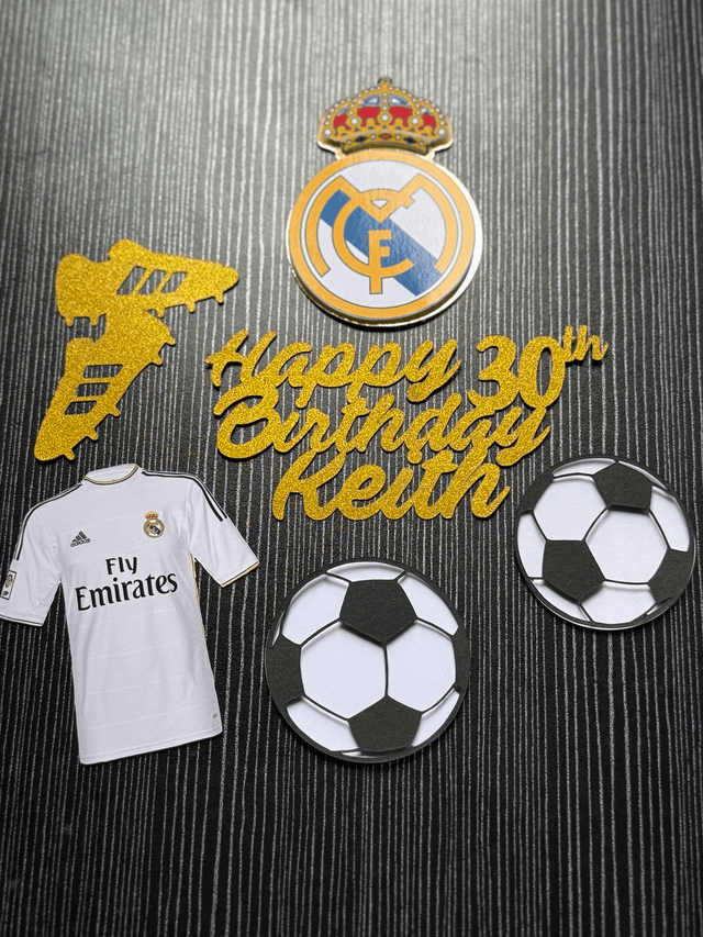Personalised Real Madrid football Cake topper