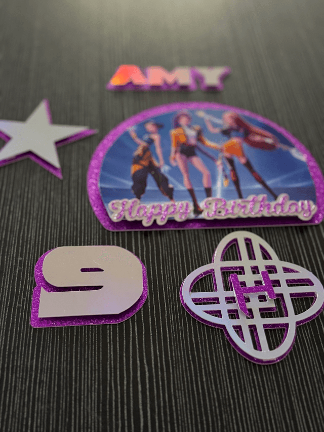 Personalised K-pop Demon Hunters Cake toppers