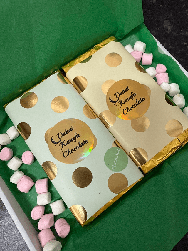Viral Dubai 75% Pistachio Kunafa Chocolate 200g x 2