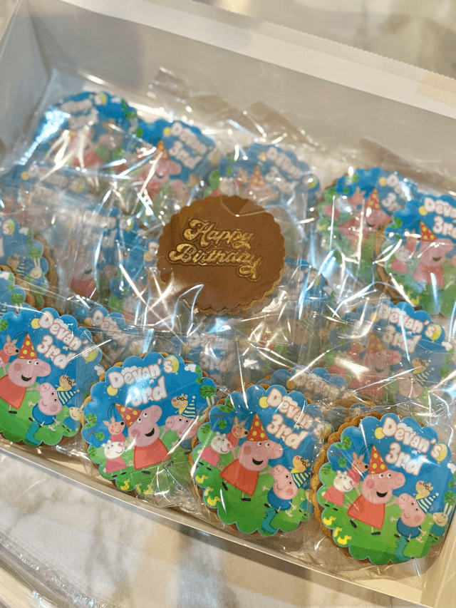 Personalised Peppa Pig Birthday Biscuits x 6