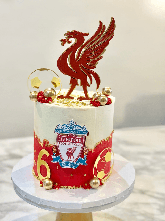 Red Liverpool Football Birthday Cake