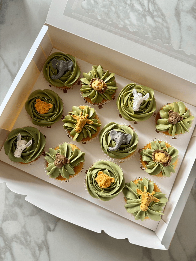 Safari Jungle Theme Animals Birthday Cupcakes