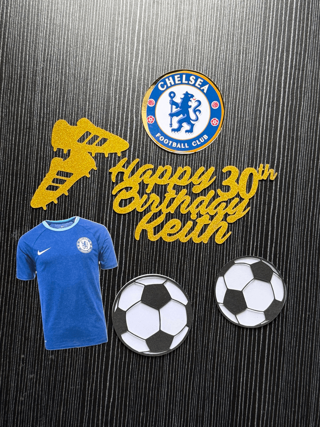 Personalised Chelsea football Cake topper