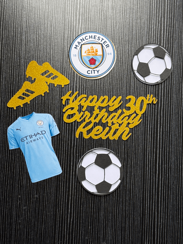 Personalised Manchester City football Cake topper