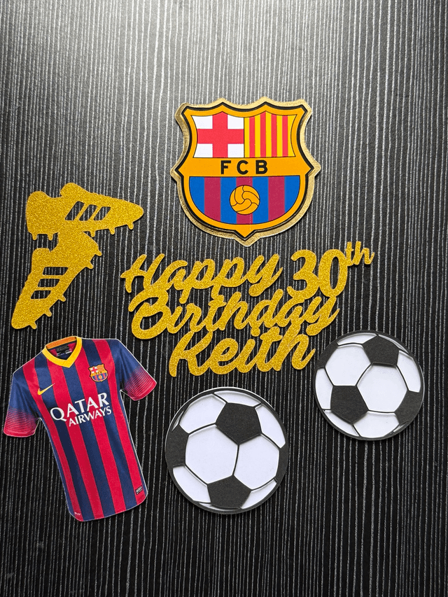 Personalised Barcelona football Cake topper