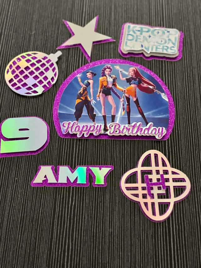 Personalised K-pop Demon Hunters Cake toppers