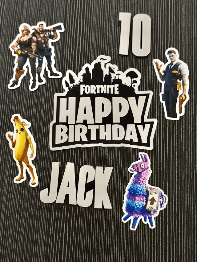 Personalised Fortnite Cake toppers